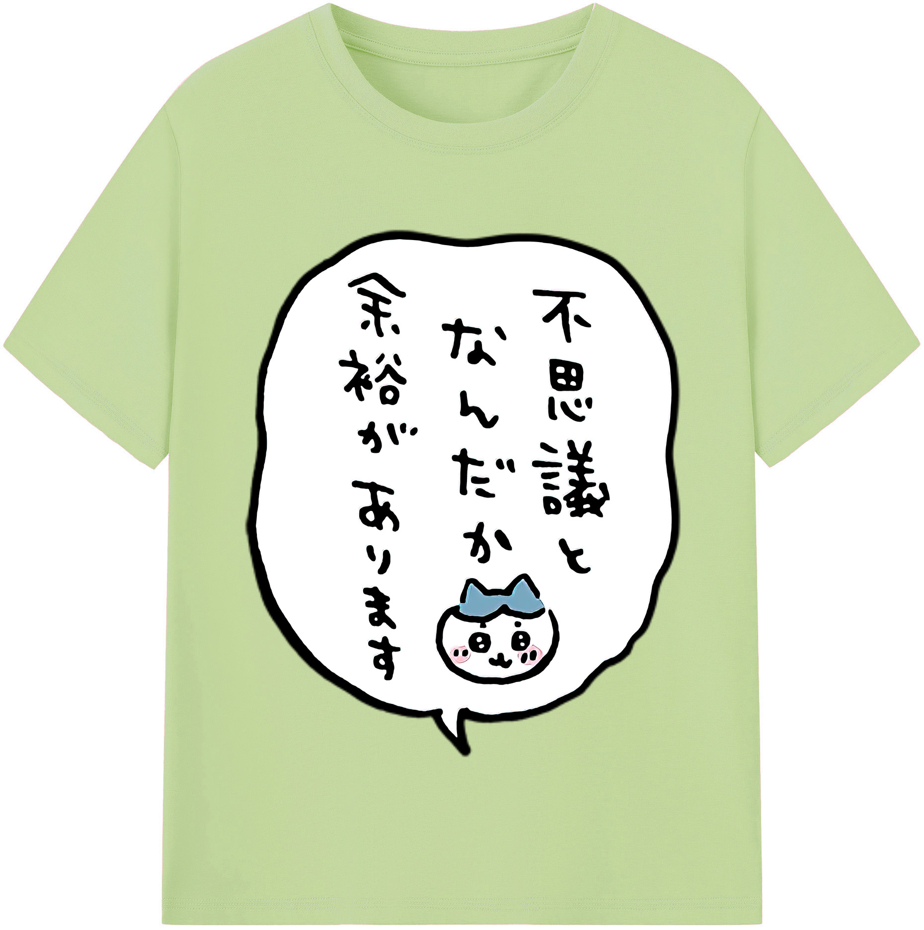 （画像用） ちいかわ ハチワレ Chii-kawa hachiware 綿100％半袖Tシャツ（フロントプリント）
